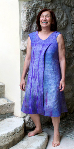 nunofelt dress created by Carla Strappazzon