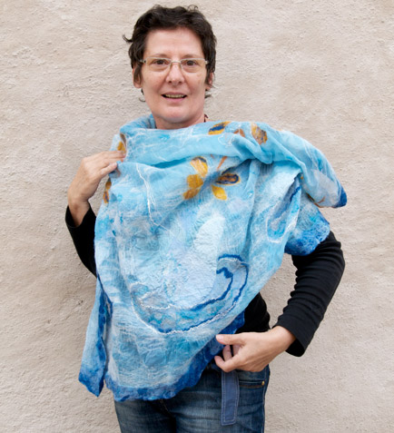 nunofelt scarf created by Silvia Trevisan